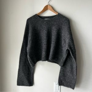 Aritzia Babaton Delton Sweater - Heather Charcoal Grey - Size L